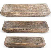  Carved Rectangular Wooden Tray