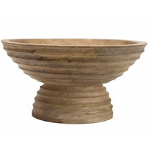  Mango Wood Ridged Footed Bowl