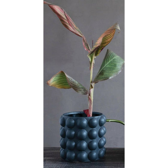 Stoneware Planter with Raised Dots