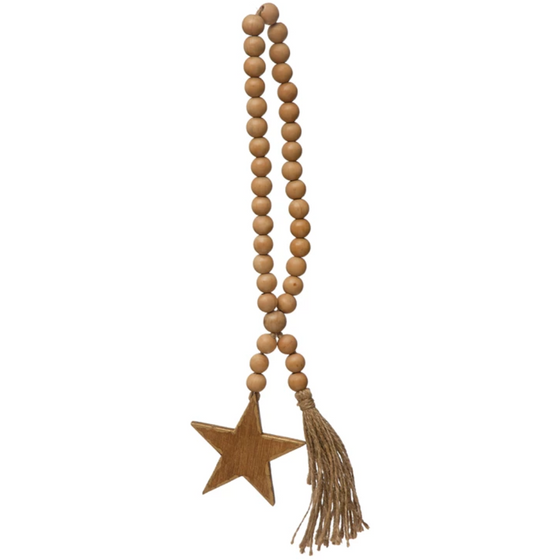 Wood Beads with Star Icon