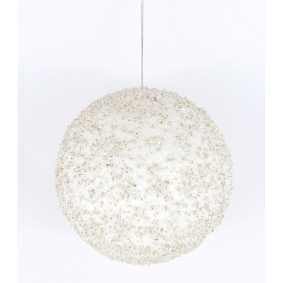 White Elegant Jewel Ball Ornament